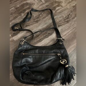 Michael Kors Black and Gold Crossbody Bag with Adjustable Strap